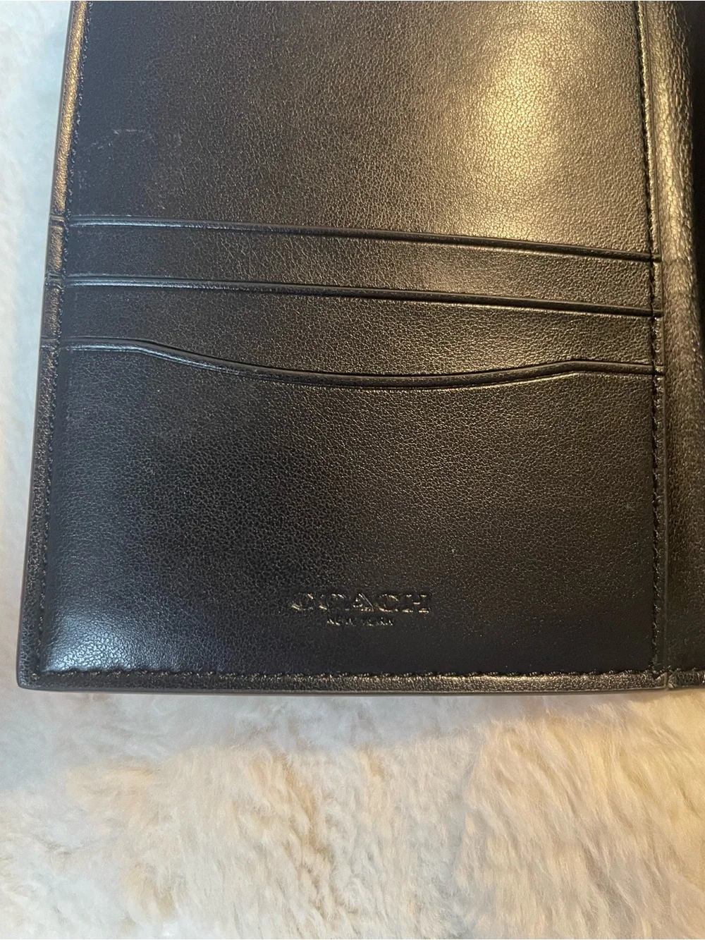 Coach Black & Gray Camo Passport Holder